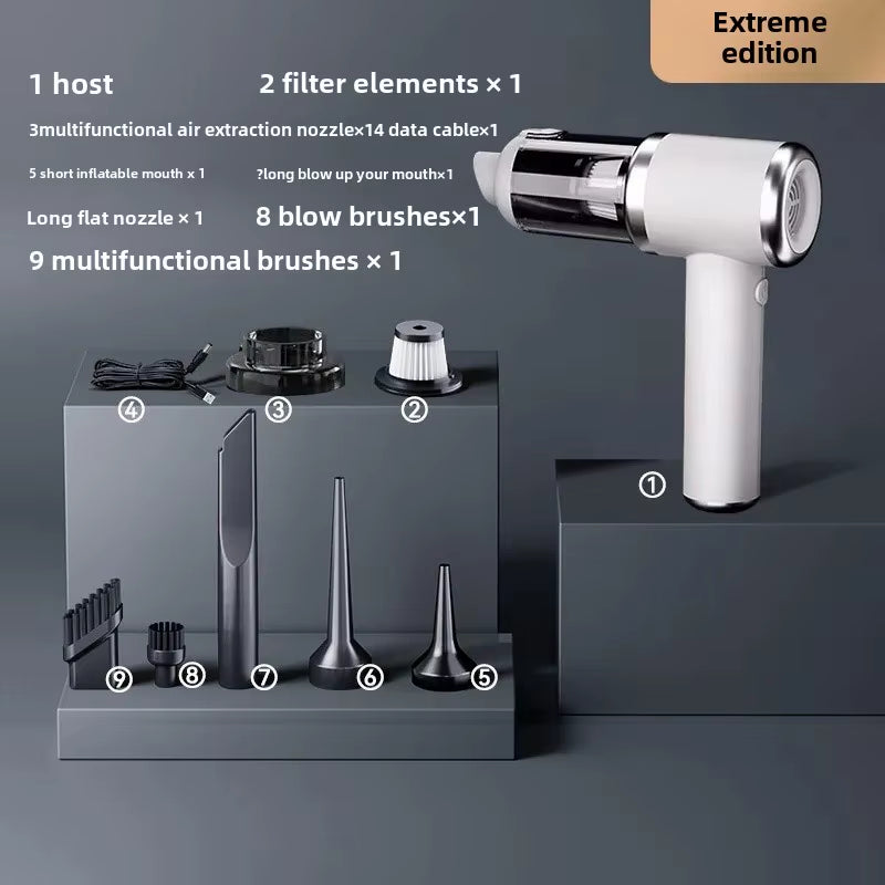 PowerClean Pro – Wireless Mini Car Vacuum Cleaner with High Suction & Dual-Purpose Blow/Suction