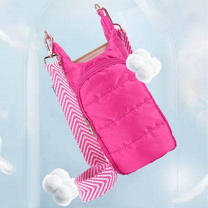 HydroCarry Puffer Tote – Adjustable Strap Water Bottle Carrier for Outdoor Travel & Daily Adventures
