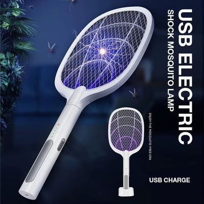 ZapAway USB Electric Mosquito Lamp & Fly Swatter – Portable Handheld Triple-Layer Mesh for Instant Relief