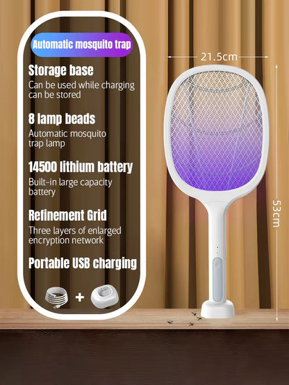 ZapAway USB Electric Mosquito Lamp & Fly Swatter – Portable Handheld Triple-Layer Mesh for Instant Relief