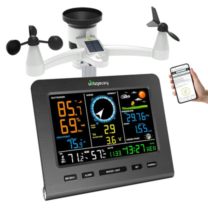 SmartWeather Pro™ – WiFi Wireless Indoor & Outdoor Weather Station with Rain, Wind & Temp Monitoring