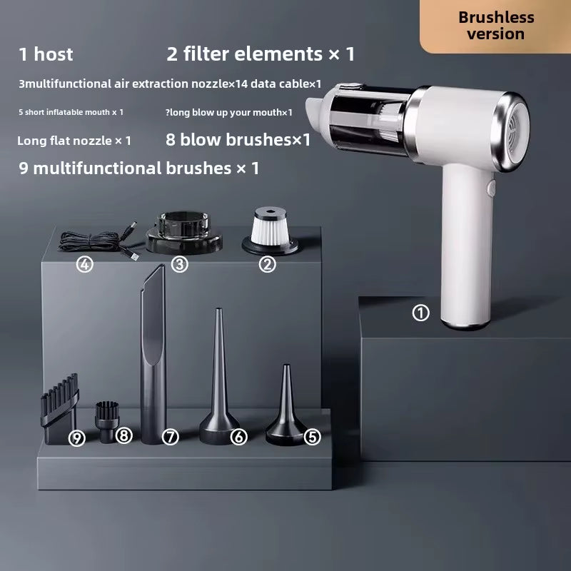 PowerClean Pro – Wireless Mini Car Vacuum Cleaner with High Suction & Dual-Purpose Blow/Suction