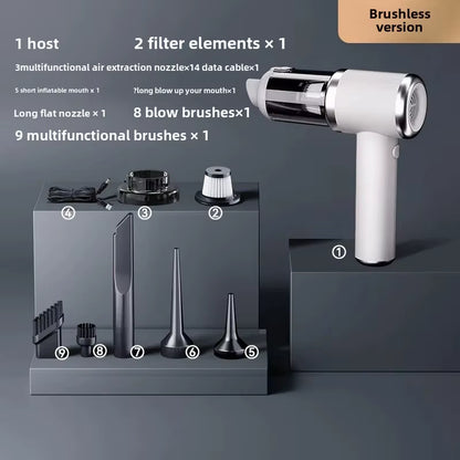 PowerClean Pro – Wireless Mini Car Vacuum Cleaner with High Suction & Dual-Purpose Blow/Suction