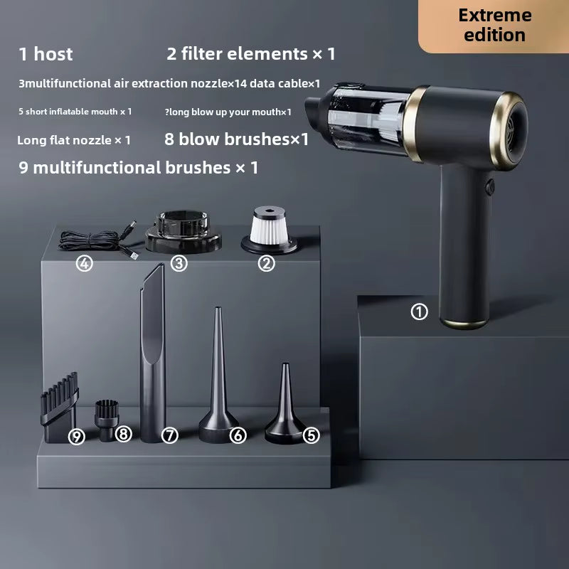 PowerClean Pro – Wireless Mini Car Vacuum Cleaner with High Suction & Dual-Purpose Blow/Suction