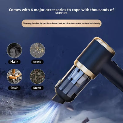 PowerClean Pro – Wireless Mini Car Vacuum Cleaner with High Suction & Dual-Purpose Blow/Suction