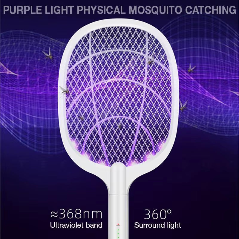 ZapAway USB Electric Mosquito Lamp & Fly Swatter – Portable Handheld Triple-Layer Mesh for Instant Relief