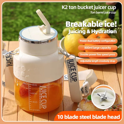 PowerJuice 800ml Electric Sports Cup – USB Rechargeable Juicer for Smoothies, Shakes, & More