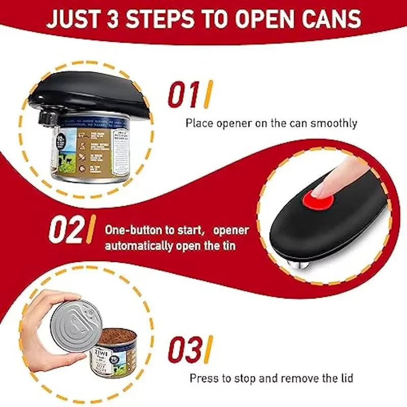 The One-Touch Electric Can Opener – Effortless Kitchen Convenience
